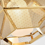 Suspension Led Dorée Géométrique Moderne Luminaire Chambre