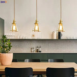 Suspension Led Dorée Vintage Cage Verre Luminaire Doré