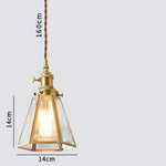 Suspension Led Dorée Vintage Cage Verre Luminaire Doré