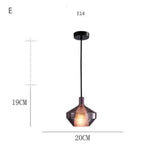 Suspension Led En Verre Coloré E / 20 X 19Cm Luminaire Chambre