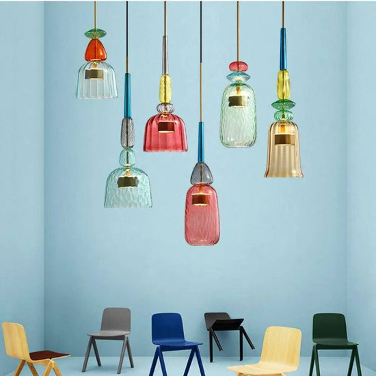 Suspension Led En Verre Illumy Coloré Luminaire Chambre