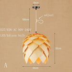 Suspension Led Fleur Bois Pétales Luminaire Chambre