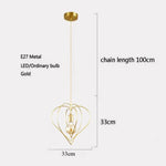 Suspension Led Géométrique Moderne Yria 3 Coeurs - Doré Luminaire Chambre