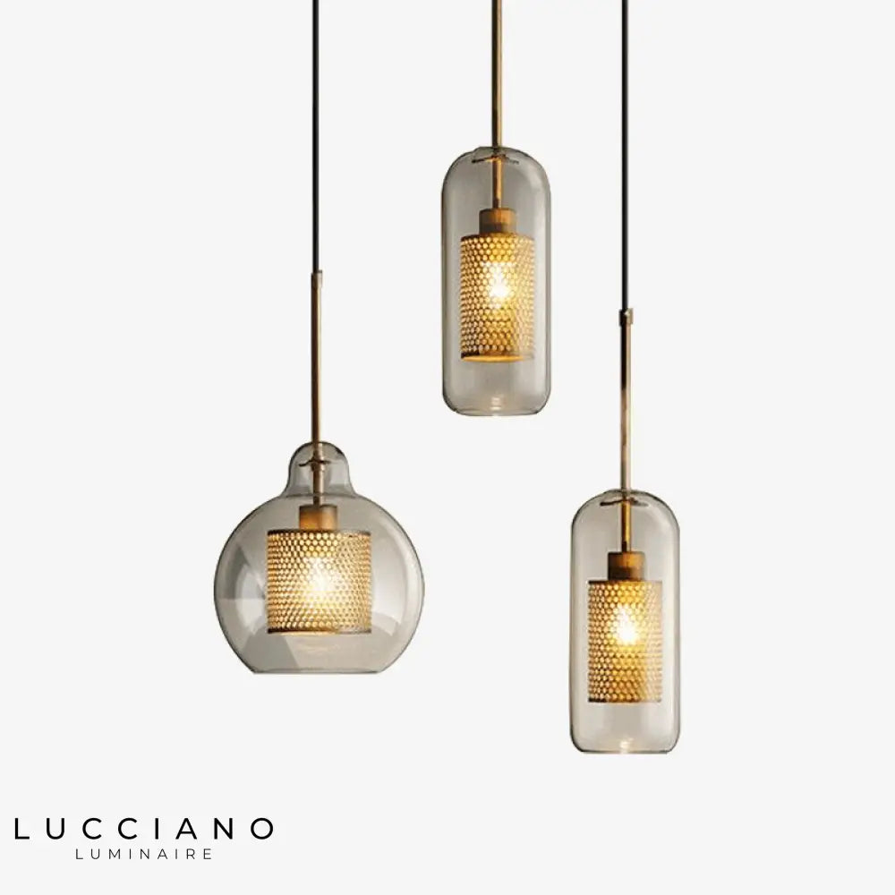 Suspension Led Industrielle Avec Verre Loft Luminaire Chambre