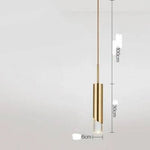 Suspension Led Luxe Métal Cylindre Beige / 1 Lampes Luminaire Chambre