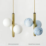 Suspension Led Moderne 3 Globes Lluna Luminaire Chambre
