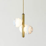 Suspension Led Moderne 3 Globes Lluna Luminaire Chambre