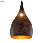 Suspension Led Ovale Industrielle C - Noir Luminaire Doré