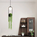 Suspension Led Ovale Métal Noir Moderne Luminaire Chambre