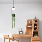 Suspension Led Ovale Métal Noir Moderne Luminaire Chambre