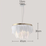 Suspension Led Ovale Plumes Colorées Luminaire Chambre