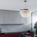 Suspension Led Ovale Plumes Colorées Luminaire Chambre