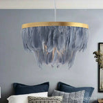 Suspension Led Ovale Plumes Colorées Luminaire Chambre