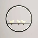 Suspension Led Ronde Avec Oiseaux 30Cm - 3 / Noir Chaude Luminaire Chambre