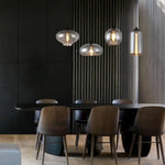 Suspension Led Ronde En Verre Industriel Luminaire Chambre