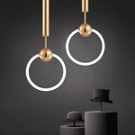 Suspension Led Ronde Jaxlong Dorée Luminaire Chambre