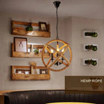 Suspension Led Rustique Avec Cordage Luminaire Chambre