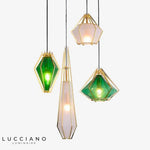 Suspension Led Verre Et Doré Cage Luminaire Chambre