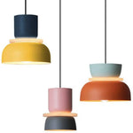 Suspension Métal Coloré Arrondi Moderne Luminaire Chambre