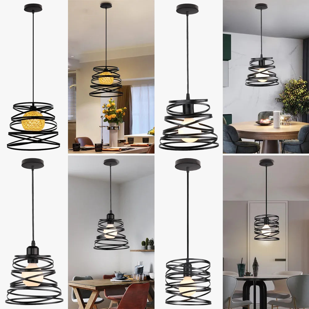 Lampada a sospensione a spirale moderna elegante