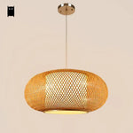 Suspension Ovale Japonaise En Bambou Luminaire Chambre