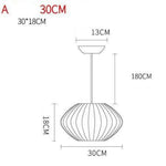 Suspension Papier Style Japonais Moderne A - 30Cm Luminaire Chambre