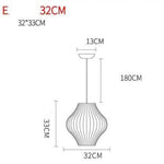Suspension Papier Style Japonais Moderne E - 32Cm Luminaire Chambre