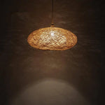 Suspension Ronde Bambou Vintage Moderne Luminaire Chambre