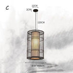 Suspension Rotin Led Cylindre Tea Noir / C Luminaire Chambre