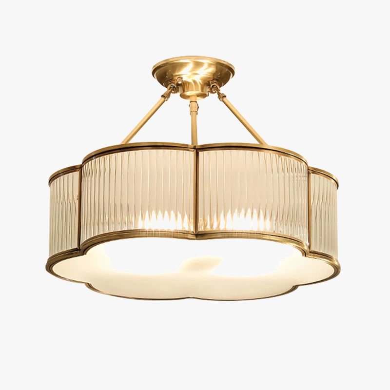 lampadario in vetro di rame E27 LED da soffitto per soggiorno, corridoio, camera