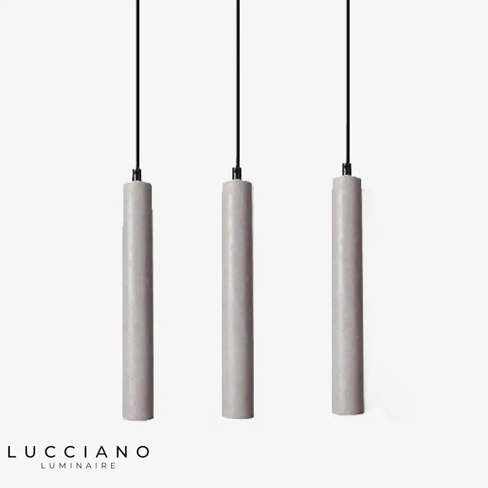Suspension Tube Ciment Nordic Luminaire Cuivre
