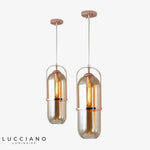 Suspension Verre Métal Rose Gold Loft Luminaire Cuivre