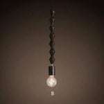 Suspension Vintage Bois Ampoule Edison B Luminaire Chambre