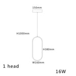 Suspensions Led Ovales Design 1 Lampe - 11Cm / Noir Froide Luminaire Chambre