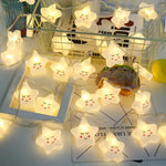 Veilleuse étoile qui sourit guirlande lumineuse blanc