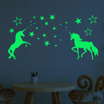 Veilleuse fluorescente autocollantes étoiles et licorne pour enfant