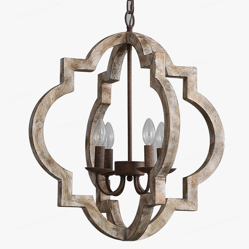 Lampadario retrò in legno elegante