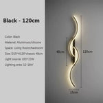 Voici La Transformation: Applique Murale Led Élégante Design Noir 120Cm / Blanc Froid-Pas De Rc