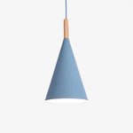 Voici Le Nouveau Titre: Suspension Conique En Métal Coloré Lumineuse Bois Bleu - S Luminaire