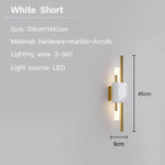 Voici Le Titre Transformé: Applique Led Marbre Lumineux Élégant Design Blanc Court / Chaud