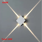 Voici Le Titre Transformé: Applique Murale Led Carré Élégant Design 4X6W / Blanc Chaud