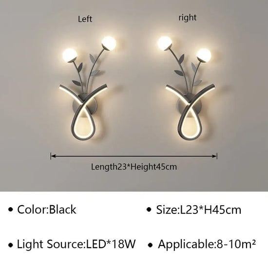 Voici Le Titre Transformé: Applique Murale Led Design Minimaliste Chic J Noir / Blanc Naturel