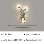 Voici Le Titre Transformé: Applique Murale Led Design Minimaliste Chic Noir B / Blanc Naturel