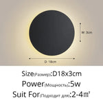 Voici Le Titre Transformé: Applique Murale Led Tactile Design Moderne Élégant Noir D18X3Cm 5W /